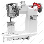 چرخ خیاطی بطر دو سوزن دو ماکو دو پایه استپ دار هایلید، میل سوزن متحرک و بازوی استوانه‌ای عمودی مناسب جهت چرم و انواع مواد و اجسام با ضخامت متوسط تا حد ضخیم.