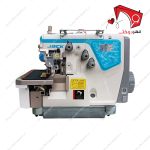 چرخ خیاطی سردوز سه نخ کامپیوتری جک مدل C4. قابلیت دوخت سردوزی و برش پارچه با تیغ با سرعت بالا، مناسب جهت استفاده برای کار حرفه‌ای.