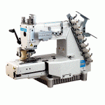 چرخ خیاطی چهار سوزنه کمرکش کینگتکس مدل MT4504P. با قابلیت دوخت راسته دوزی در ۴ ردیف موازی از رو و زیر پارچه با سرعت بالا.