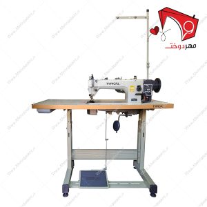 چرخ خیاطی صنعتی دو پایه تیپیکال ۸ درجه موتور سرخود مدل GC0303D، نمای سوار شده