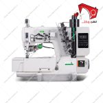 چرخ خیاطی میاندوز کامپیوتری فلت زوجی مدل C5000 با قابلیت قطع خودکار نخ و پایه بلند کن اتومات در انتهای کار و دوخت میاندوزی با سرعت بالا.