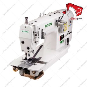 چرخ خیاطی دو سوزن دو قلاب زوجی موتور سرخود- نمای سه بعدی از چپ