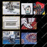 دستگاه گلدوزی و پولک دوزی صنعتی چند کله تاجیما- نمای نمونه کار