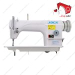 چرخ خیاطی جک راسته دوز کمپلت درشت مدل JK- 609، با قابلیتِ دوخت ساده­‌دوزی مخصوص پارچه­‌های نسبتا ضخیم مثل برزنت، گنجایش بیش‌تر نخ قسمت ماسوره.
