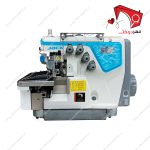 چرخ خیاطی سردوز پنج نخ فوق ضخیم دوز کامپیوتری جک مدل C4. قابلیت دوخت سردوزی و برش پارچه با تیغ با سرعت بالا، مناسب جهت استفاده برای کار حرفه‌ای.