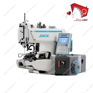 چرخ خیاطی دکمه دوز کامپیوتری جک، با قابلیتِ دوخت دگمه روی پارچه با سرعت بسیار بالا و مناسب جهت استفاده در واحدهای تولیدی.
