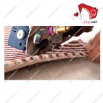 دستگاه قیچی شارژی برش پارچه و فرش دایماکو مدل AK- 60- نمای نمونه کار