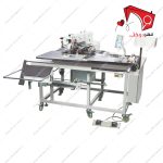 چرخ خیاطی جیب دوز دو سوزن نیمه اتوماتیک سوپرمی، با قابلیتِ دوخت انواع جیب پشت شلوار به‌صورت تک سوزن و دو سوزن با دو رنگ متفاوت و به‌صورت اتوماتیک،