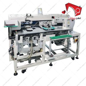 چرخ خیاطی جیب دوز فول اتوماتیک سوپرمی، با قابلیتِ دوخت انواع جیب پشت شلوار به‌صورت تمام اتوماتیک، بدون نیاز به اتوی جیب (جیب تا کن) قبل از دوخت،