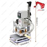 دستگاه پرس داغی حرارتی کلیشه و طلاکوب چرم دستی ۱۰x۱۳- نمای سه بعدی از راست