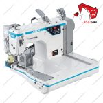 چرخ خیاطی کابویی سه سوزنه ظریف دوز پیراهنی جک، با قابلیتِ دوخت ساده­‌د‌وزی به­‌صورت سه­‌ردیف موازی از رو و دوخت زنجیره­‌دوزی موازی از زیر پارچه.