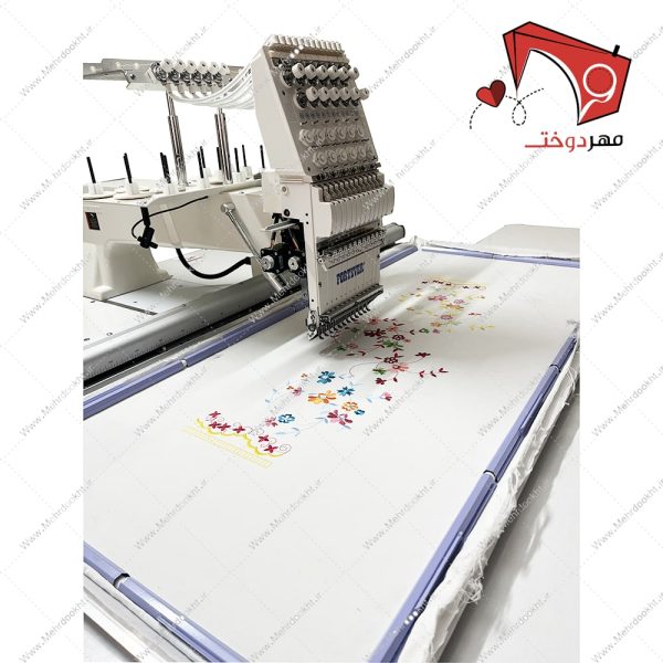 دستگاه گلدوزی تک کله کامپیوتری فورت اور مدل FT-1201، با قابلیت دوخت گلدوزی بر روی انواع پارچه ها بر روی تیشرت، مانتو، پالتو، جوراب، کلاه و سایر موارد