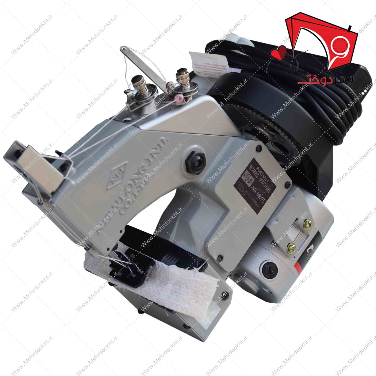 چرخ خیاطی سرکیسه دوز دو نخ دو سوزن نیولانگ ساخت ژاپن با قابلیتِ دوخت سرِکیسه، گونی و یا بسته با سرعت بالا و مناسب جهت استفاده در واحدهای تولیدی.