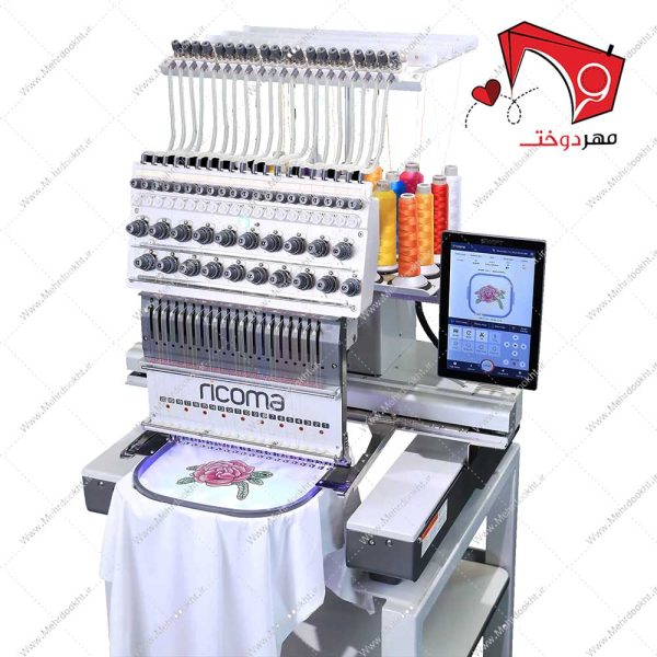 دستگاه گلدوزی تک هد ریکوما مدل RSWD، با قابلیت دوخت گلدوزی بر روی انواع پارچه ها بر روی تیشرت، مانتو، پالتو، جوراب، کلاه و سایر موارد