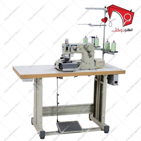 خرید و قیمت چرخ خیاطی پل دوز بایهو مدل BH-2000 با قابلیت دوخت راسته دوزی در دو ردیف موازی از رو و بافت دوخت از زیر پارچه با سرعت بالا