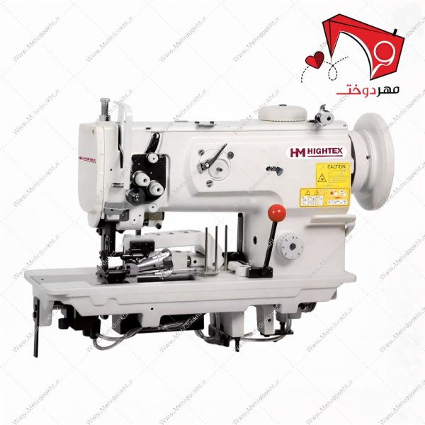 خرید و قیمت چرخ خیاطی دوپایه نوار دوز لحاف و کاپشن تیغ دار هایتکس با قابلیت برش کناره‌ی پارچه و تشک و دوخت نوار به‌صورت همزمان، مناسب برای کارخانه‌ها