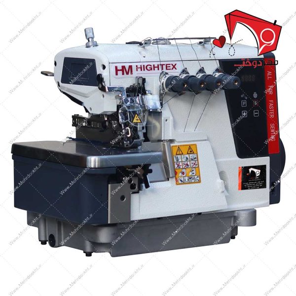 چرخ خیاطی سردوز صنعتی پنج نخ فوق ضخیم دوز هایتکس- نمای سه بعدی از چپ