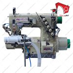 چرخ خیاطی میاندوز تیغ راست فول اتوماتیک هایتکس با قابلیت دوخت میاندوزی و برش همزمان پارچه و نوار به‌منظور برش نوار و دوخت آن روی پارچه، حاشیه‌های لباس زیر