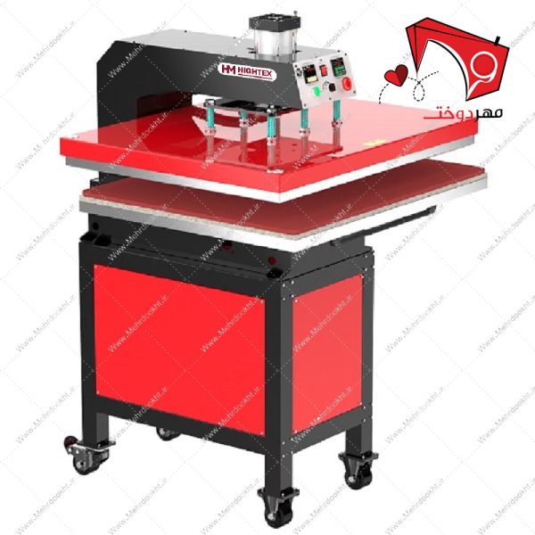 خرید و قیمت دستگاه پرس چاپ پنوماتیک فول اتوماتیک تک صفحه هایتکس ۶۰x۸۰ مدل HT-PN1S-6080. قابلیت پرس انواع کارهای مختلف با گستردگی بالا