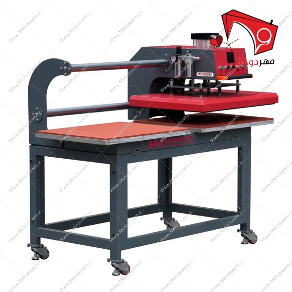 خرید و قیمت دستگاه پرس چاپ پنوماتیک اتوماتیک دو صفحه هایتکس ۴۰x۶۰ با هد متحرک مدل HT-PN2S-MH۴۰۶۰. قابلیت پرس انواع کارهای مختلف با گستردگی بالا.